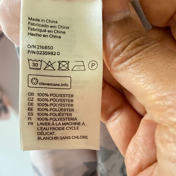 H&M Divided Women’s Baby Pink Grey Floral Chiffon Feel Kimono Top UK Size M - Picture 14 of 15